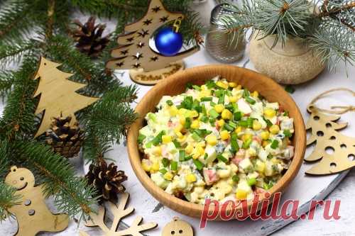 Салат с крабовыми палочками и кукурузой | Меню недели