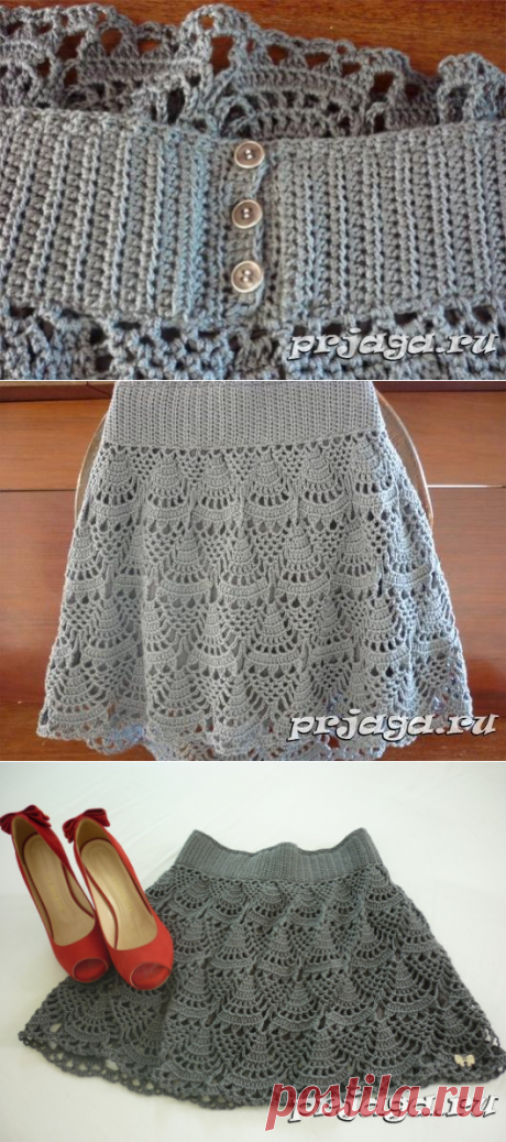 Юбка вязаная крючком, простая схема