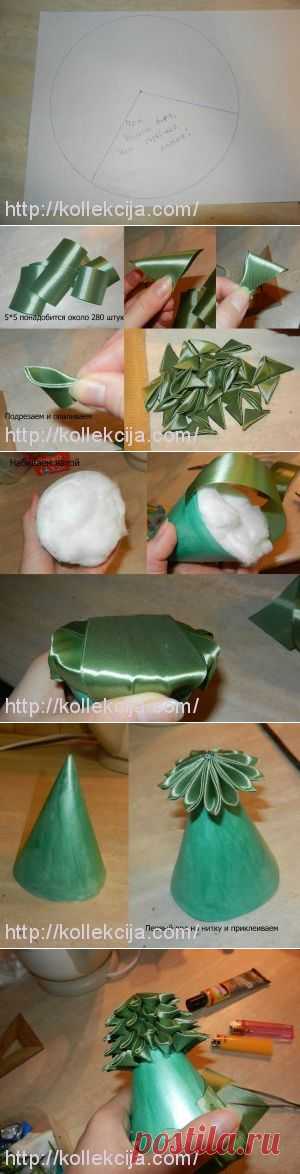 Елочка канзаши. Автор Любава Суслова. | Своими руками