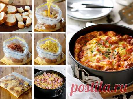Cheese and Bacon Breakfast Strata Cake (Bread Bake) | RecipeTin Eats
