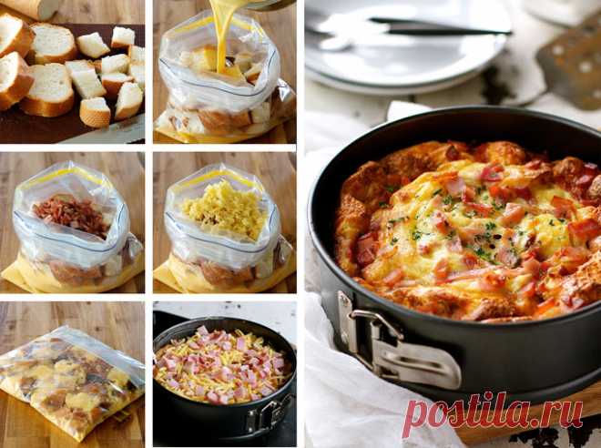 Cheese and Bacon Breakfast Strata Cake (Bread Bake) | RecipeTin Eats