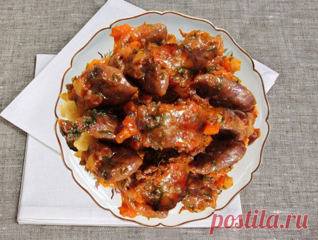 Куриные сердечки с овощами в мультиварке рецепт с фото - 1000.menu