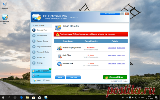 С 1 марта Windows начнет автоматически удалять программы с вашего компьютера Microsoft наконец признала, что агрессивные оптимизаторы и инструменты очистки представляют проблему, потому что они оказывают давление на пользователя и принуждают его сделать необязательную покупку. 30 января Редмонд объявил о том, что система оценки вредоносного ПО была пересмотрена и подобные приложения будут обрабатываться как угрозы. Это означает, что программы, которые отображают принуждающ...