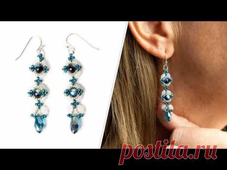 Lattice Bloom Earrings - DIY Jewelry Making Tutorial by PotomacBeads