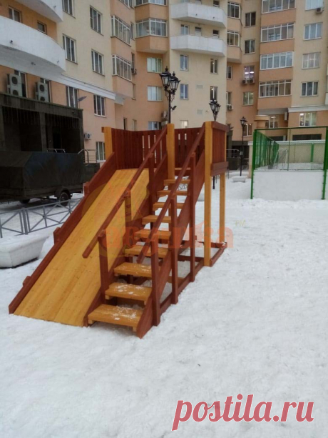 Зимние деревянные горки с доставкой в город Королев купить на сайте огниво-спорт.ру