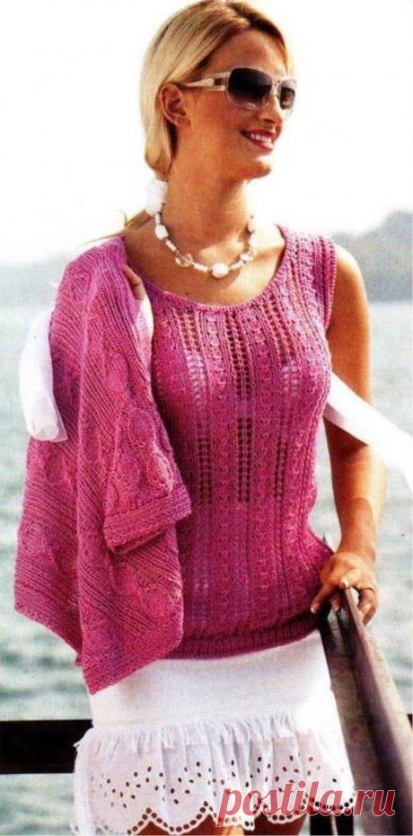 Openwork top and bolero free pattern