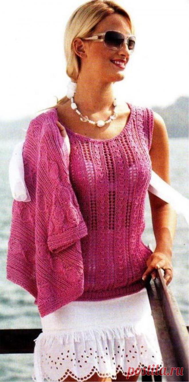 Openwork top and bolero free pattern
