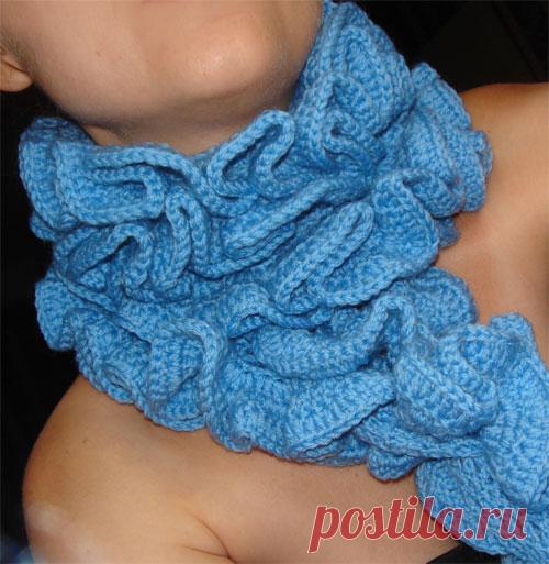 Вязание крючком шарфиков - модель 