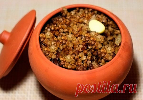 Постная гречка с грибами в горшочке
