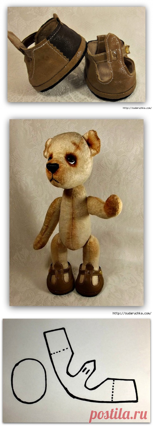 Сандальки для Мишки Тедди. Мастер класс.