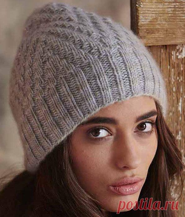 Стильная шапочка от Ashley Rao (Vogue Knitting, Fall 2014) вязаная спицами