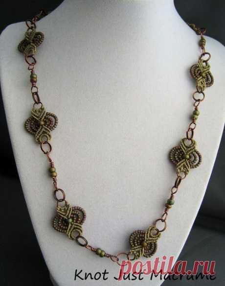 (11) necklace made of micro macrame pieces and wire connectors | Макраме | Микро Макраме, Ювелирные Украшения и Провод
