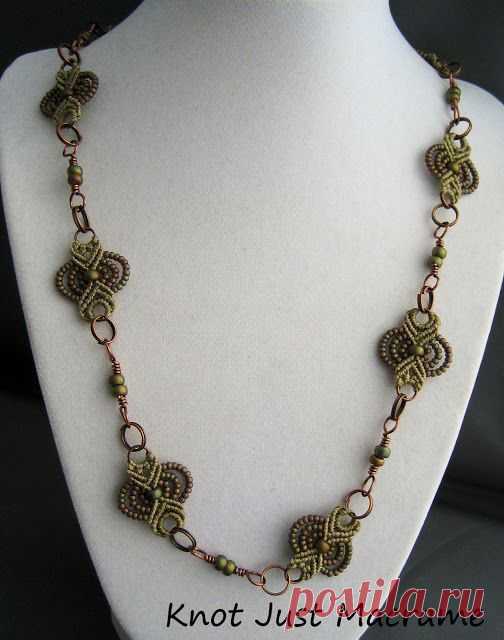 (11) necklace made of micro macrame pieces and wire connectors | Макраме | Микро Макраме, Ювелирные Украшения и Провод