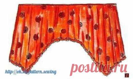 Выкройка шторы «Кошкин дом»
Штора «Кошкин дом» (наследие журнала «Крестьянка») -эта оригинальная штора пришла к нам из советского ещё журнала «Крестьянка». Её разработали сотрудники Всесоюзного НИИ технической эстетики. Судя по откликам и письмам читателей, тогда этот вариант занавеси для окна произвёл настоящий фурор. Его отголоски докатились и до наших дней. Она представляет собой шторус аркой, расклешенной, как юбка «солнце-клеш». Поэтому она не имеет сборки по карнизу, объём и фалды внизу