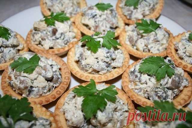 Тарталетки с говядиной и маринованными грибами — Сад Заготовка