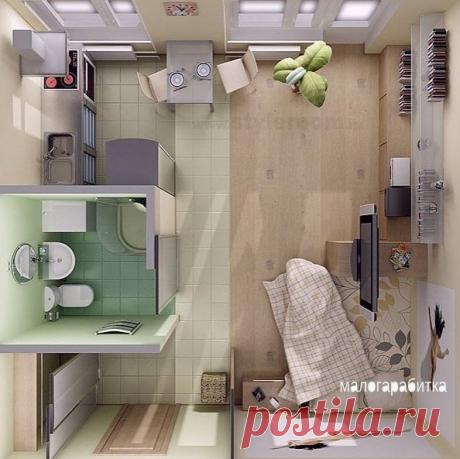 Интересная планировка. Из туалета можно телевизор смотреть))