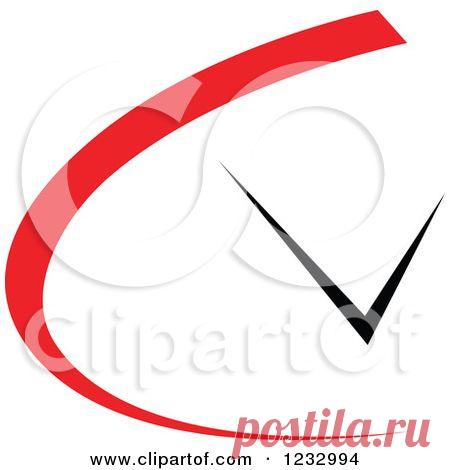 Clipart of a Red and Black Clock Logo - Royalty Free Vector Illustration by Seamartini Graphics #1232994