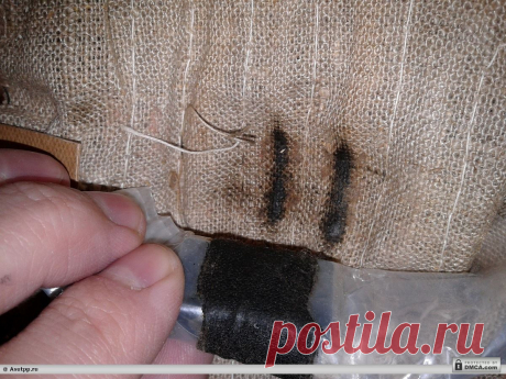 Раздвинули ткань электрогрелки (ткань потемнела)