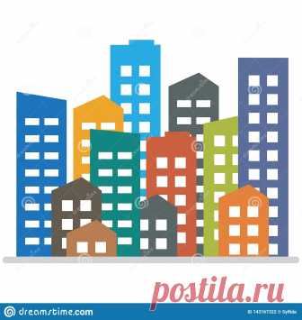 Cityscape. City Buildings, Housing District, Town Homes. Vector Illustration Stock Illustration - Illustration of graphic, colorful: 143167322 Illustration about Cityscape. City modern buildings, housing district, town homes Vector illustration. Illustration of graphic, colorful, home - 143167322