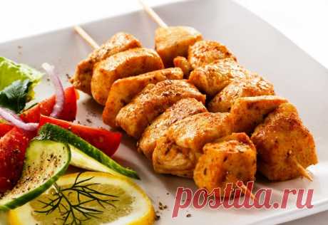 Шашлык из курицы в духовке.