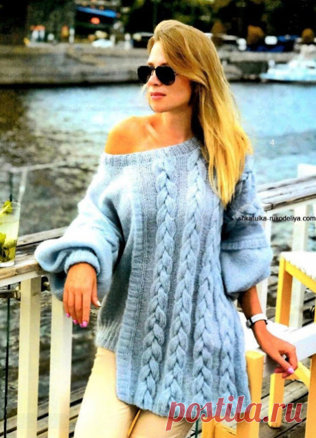 Dziana Moda: Ciekawy sweter na drutach