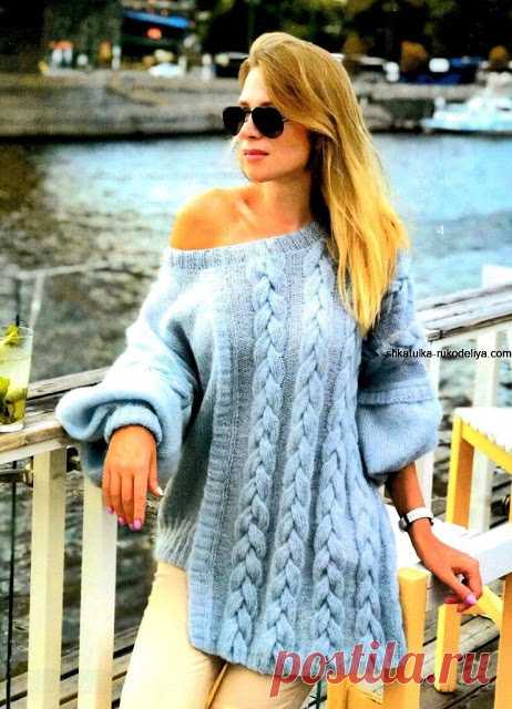 Dziana Moda: Ciekawy sweter na drutach