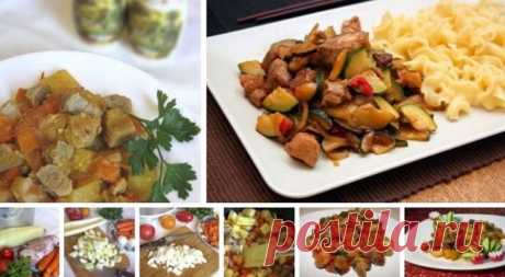 Тушеная свинина с кабачками в мультиварке