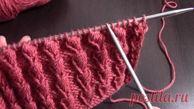 Красивый Объемный Узор Для Шапки, Берета,Свитера.с Вытянутыми петлями