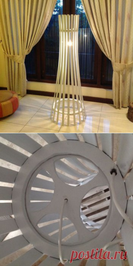 Оригинальный торшер из деревянных реек — Своими руками