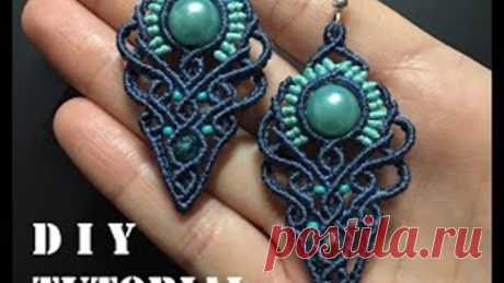 DIY MACRAME EARRINGS WITH BIG BEAD