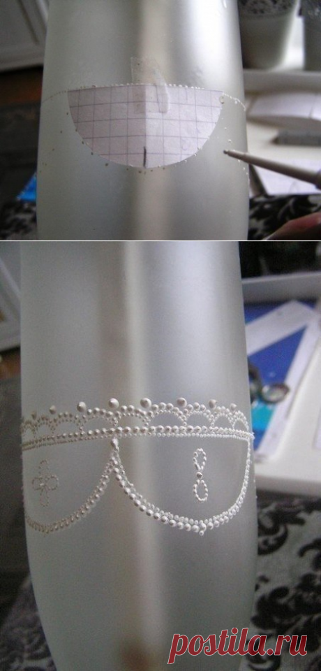 Бутылка в технике точечной росписи — Сделай сам, идеи для творчества - DIY Ideas