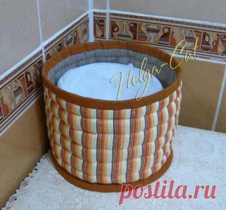 Круглая текстильная коробочка - мастер-класс в картинках