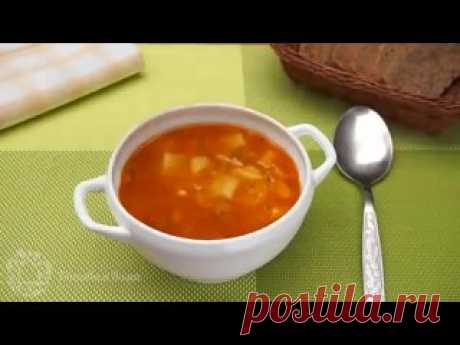 Мой любимый рецепт супа! Простой томатный Суп с Курицей и Рисом (360p) ИНГРЕДИЕНТЫ:вода - 3 лкуриные окорочка - 2 шт.картофель - 300 грис - 100 глук - 2 шт.морковь - 2 шт.томатная паста - 70 гаджика - 1 ст. л.паприка сладкая молотая - 1/2 ч. л.перец черный молотый - по вкусулавровый лист - 1 шт.соль - 1/2 ст. л.масло растительное (для жарки) - 2 ст. л.