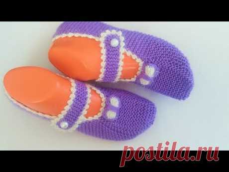 bayan patik yapılışı / kolay patik modeli /iki şiş çetik yapımı(booties के निर्माण)
