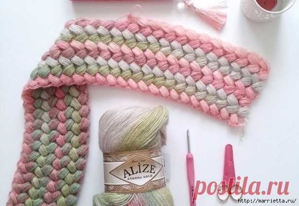 Beautiful herringbone pattern lush bars crochet - Simple Craft Ideas