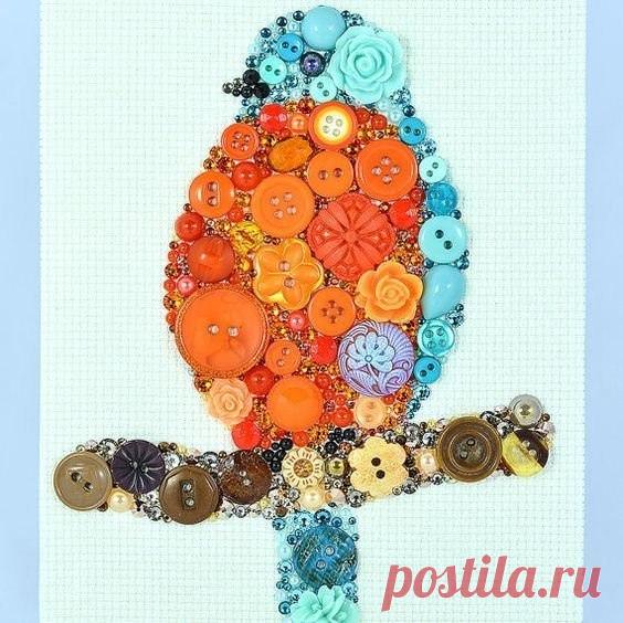 Панно из пуговиц