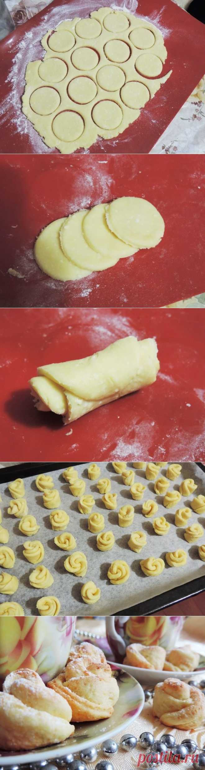 Творожное печенье Чайная роза