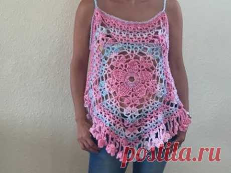 Tuto top été au crochet - YouTube