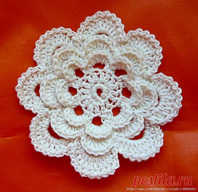 Вязание многоярусного цветка.Мастер-класс