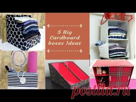 5 BIG CARDBOARD BOX IDEAS THAT ARE EASY AND USEFUL/ 5 CARDBOARD BOX CRAFT IDEAS /BEST OUT OF WASTE
