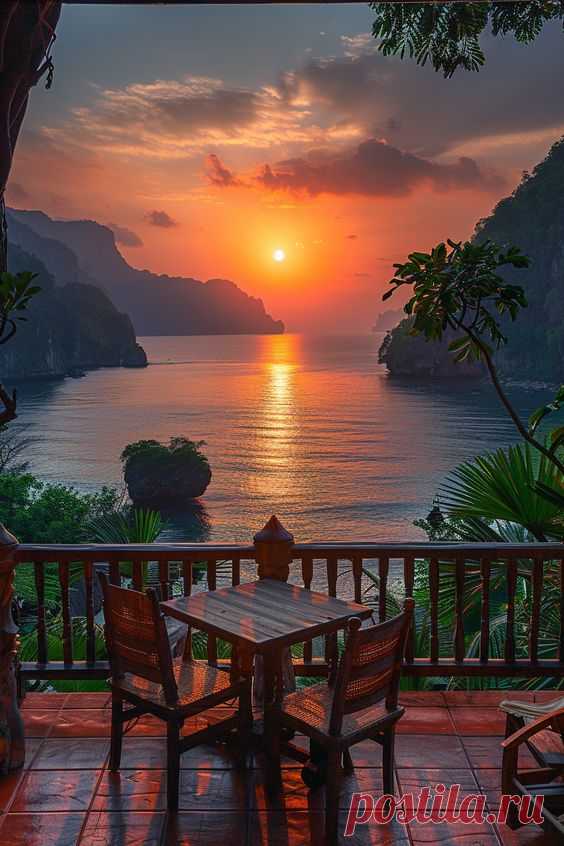 Ko Phi Phi sunset from hotel bathtub, a serene escape.
