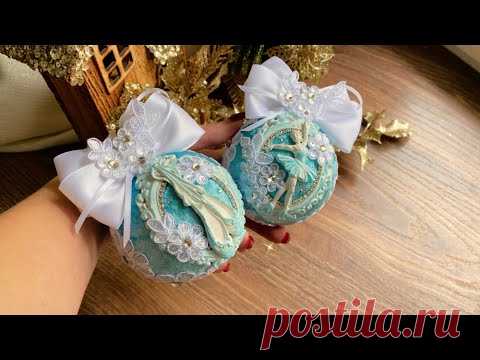 Бантики за 10 мин. Елочные игрушки своими руками. - YouTube