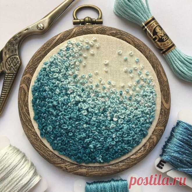 Картины, вышитые французским узелком