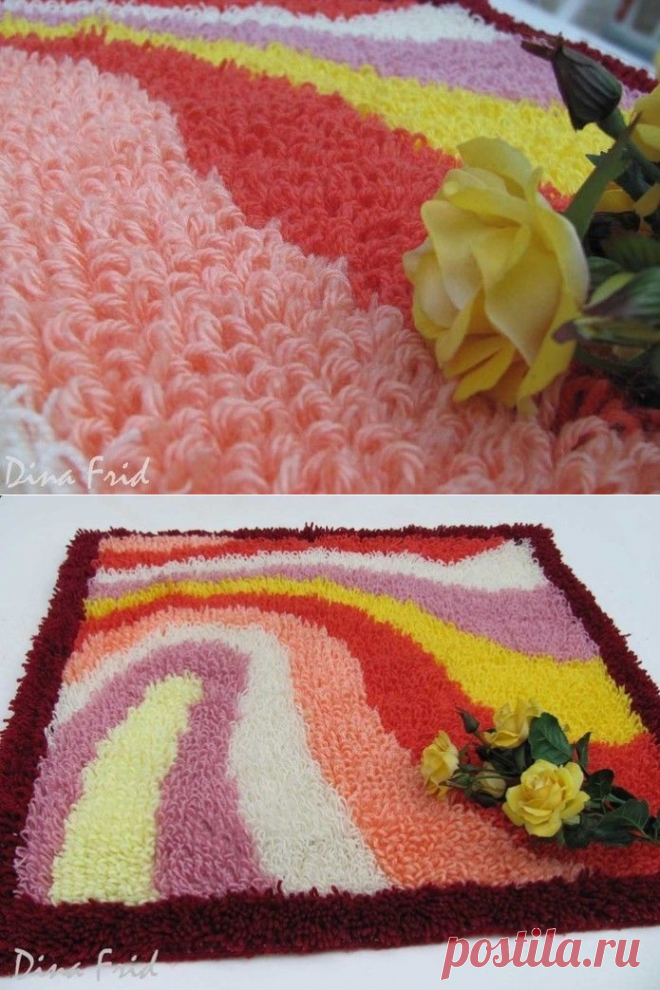 Ковры-пушистики из остатков пряжи — DIYIdeas