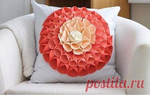 Очень красивый и очень простой декор подушки — Сделай сам, идеи для творчества - DIY Ideas