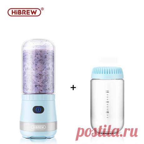 Hibrew 2-in-1 portable blue bean grinder and syrup machine stable speed and low noise with fresh juice and ground bean's cup for dry grinding crushed ice and milkshake Sale - Banggood.com
