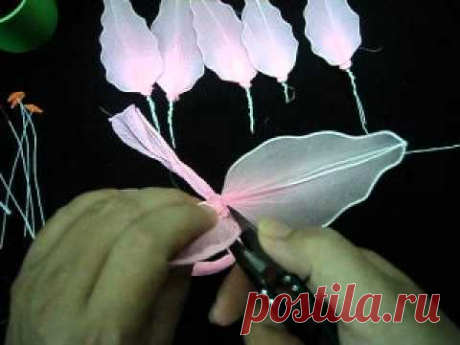 cách làm hoa lyly bằng vải voan