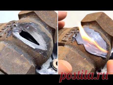 Ремонтная паста для металла и не только сделай сам! Weld Metal Repair Paste Demo 2021  Does it work？ - YouTube