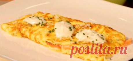 Омлет с норвежской копченой семгой и сыром