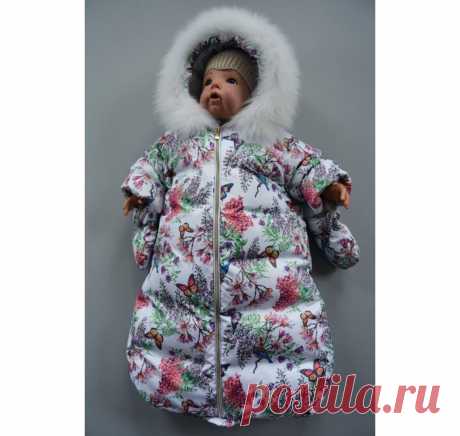 Бабочки на белом – пуховый зимний конверт